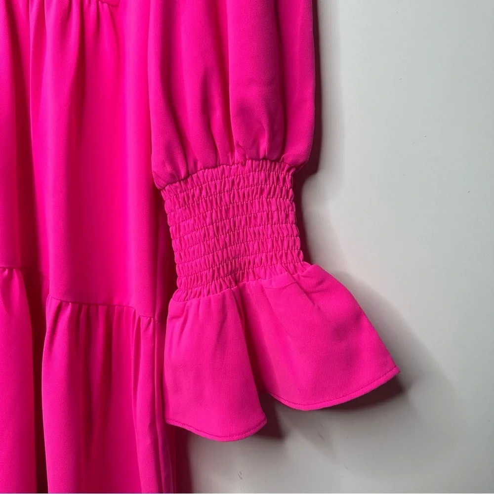 Tuckernuck/Pomander Place Electric Pink Crepe Kenzo Dress Size XS - Picture 6 of 13